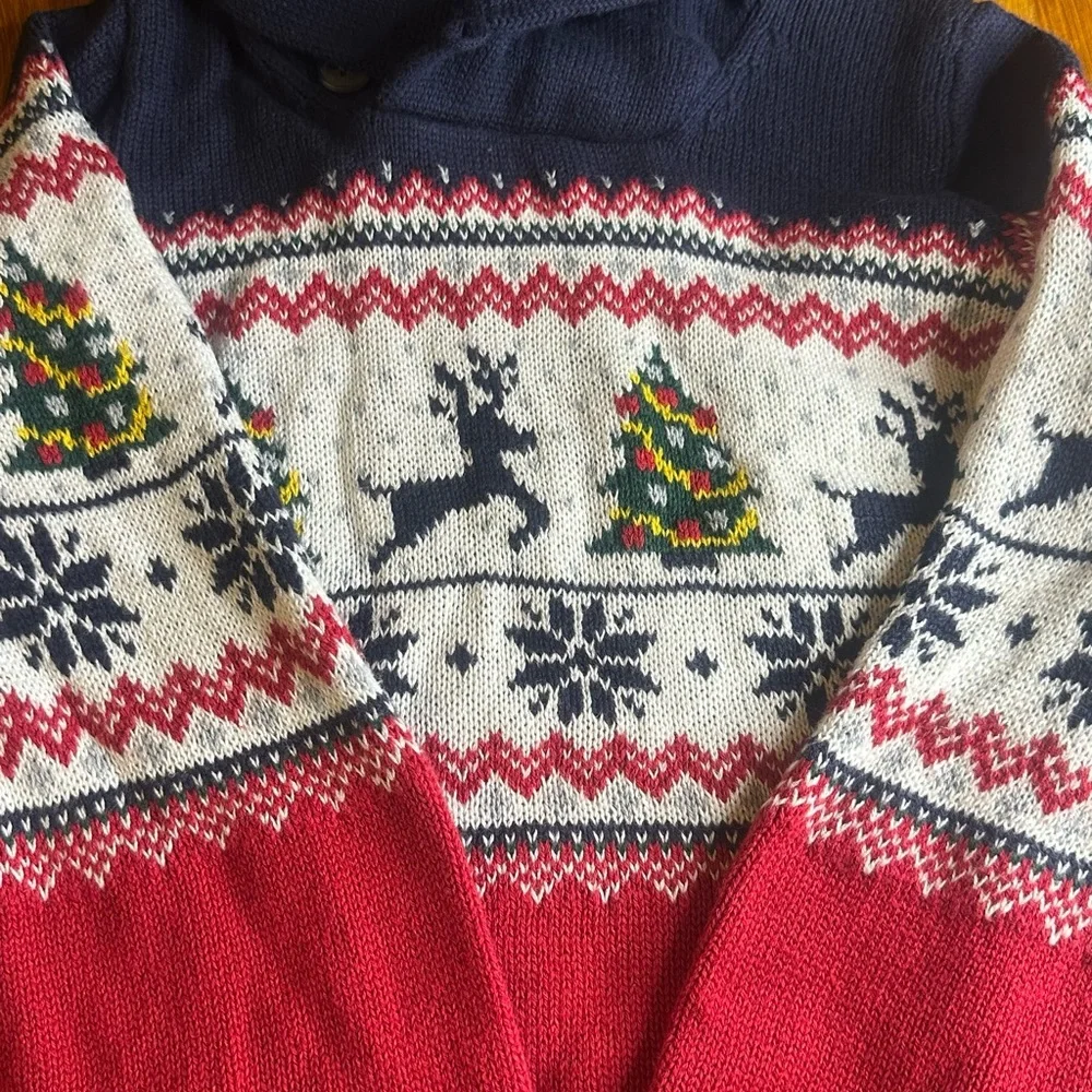 The Children's Place Festive Red and Navy‎ Sweater